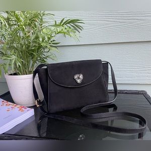 Salvatore Ferragamo Vintage Black Suede Handbag / Purse